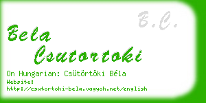 bela csutortoki business card